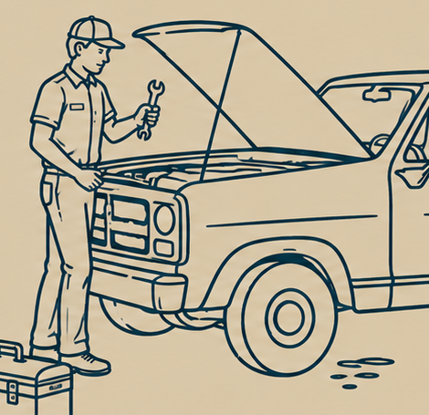 Mechanic working under the hood